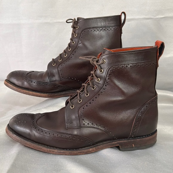Allen Edmonds Men's Dalton Wingtip Boots 8.5 D Chocolate Brown Leather USA